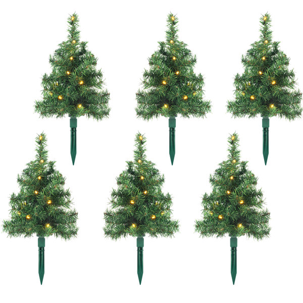 PreLit Small Pine Artificial Christmas Tree With 24 Warm White